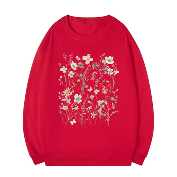 2024 Amazon európai és amerikai külkereskedelmi népszerű pulóver, női, friss virágmintás, laza, plus size, férfiaknak és nőknek