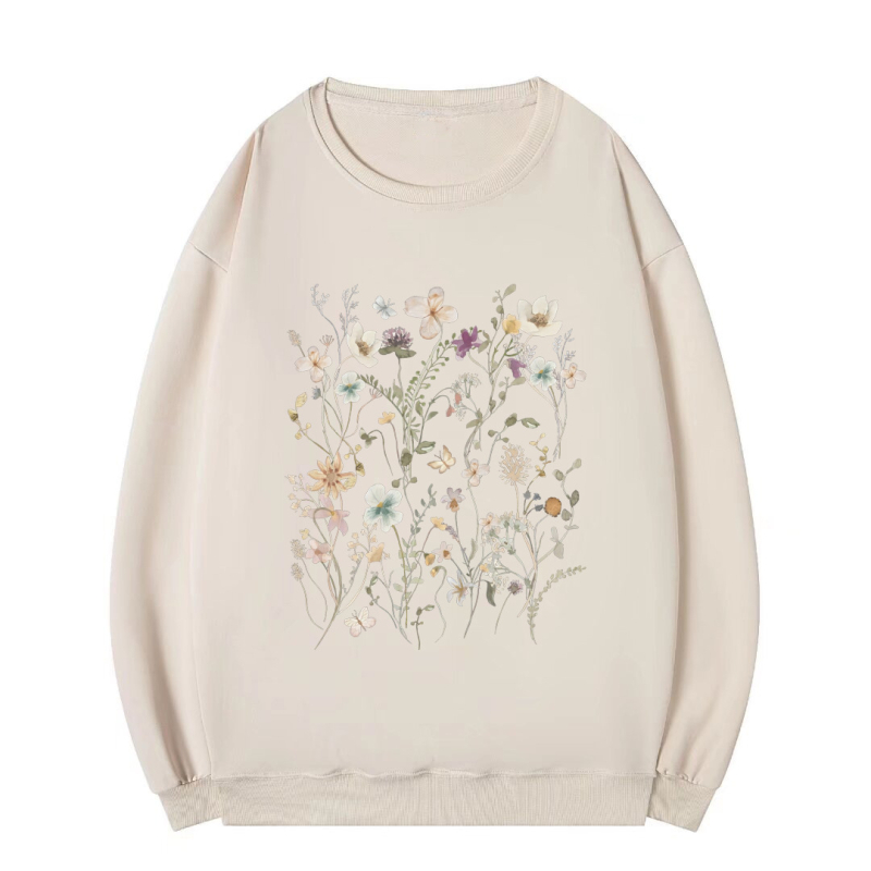 2024 Amazon európai és amerikai külkereskedelmi népszerű pulóver, női, friss virágmintás, laza, plus size, férfiaknak és nőknek