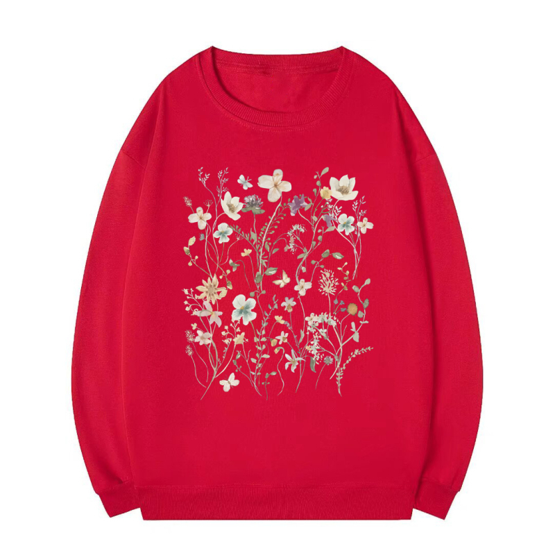 2024 Amazon európai és amerikai külkereskedelmi népszerű pulóver, női, friss virágmintás, laza, plus size, férfiaknak és nőknek