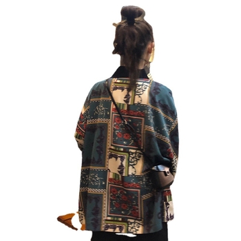 2022-es nyári hongkongi stílusú vintage mintás, középhosszú, bő, minden meccsre alkalmas ing, félujjas, harajuku stílusú, naptejjel ellátott, divatos ing