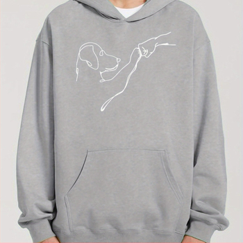 Kutya és Ember Mintás Kapucnis Pulóver_ Menő Kapucnis Pulóverek Férfiaknak