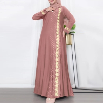 Γυναικείο vintage φόρεμα με φλοράλ print, φθινοπωρινό, μακρυμάνικο πουκάμισο, μουσουλμανική φούστα με μακριά μανίκια, μακριά Ise