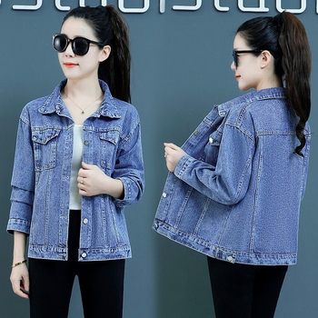 Γυναικείο τζιν μπουφάν, μοντέρνο, άνοιξη & φθινόπωρο 2025, νέα, ευέλικτα ρούχα τζιν, στενό μπουφάν, γυναικείο κοντό μπουφάν