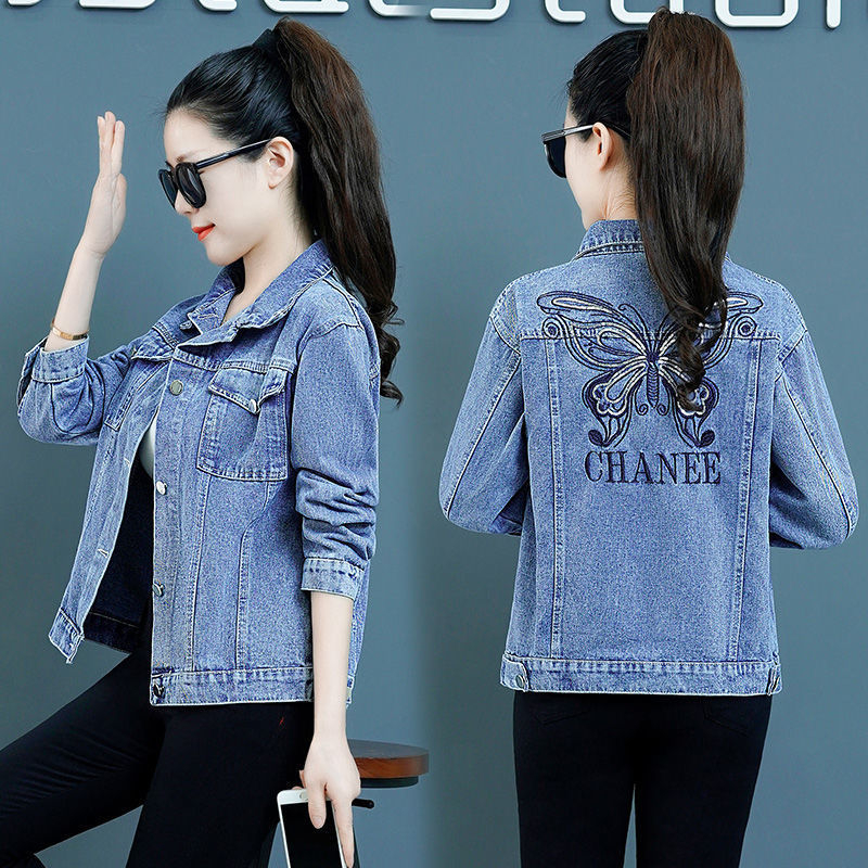 Farmerdzseki, női divatos tavaszi és őszi 2025-ös kollekció, új, sokoldalú farmerruházat, karcsúsított felsőrész, női rövid fazon