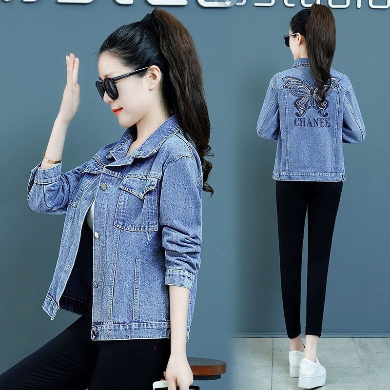 Farmerdzseki, női divatos tavaszi és őszi 2025-ös kollekció, új, sokoldalú farmerruházat, karcsúsított felsőrész, női rövid fazon