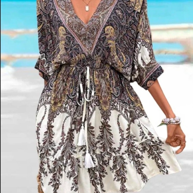 Független etnikai új stílusú női nyári európai és amerikai népszerű ünnepi, határokon átnyúló Amazon ruha