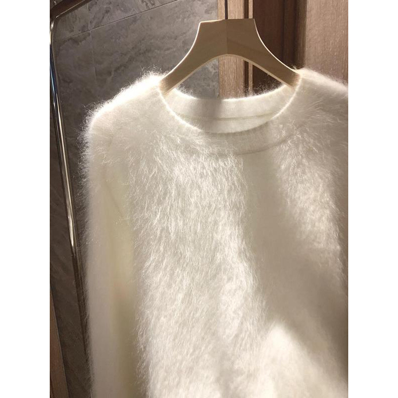 Y9Z Francia stílusú, lusta stílusú, nercbőr bársony pulóverkabát, női őszi-téli 2023-as új, vastagított kötött ing