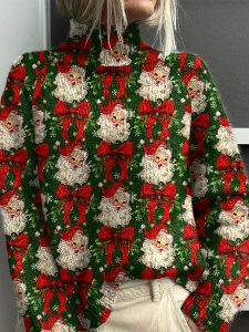 Független állomás új, magas gallérú pulóver, utánzat pulóver, 300g-os őszi-téli karácsonyi hosszú ujjú, hajtókás totem pulóver, mellények