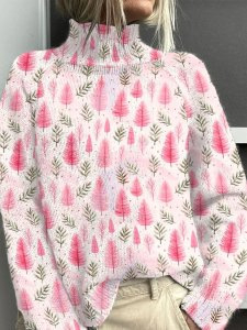 Független állomás új, magas gallérú pulóver, utánzat pulóver, 300g-os őszi-téli karácsonyi hosszú ujjú, hajtókás totem pulóver, mellények