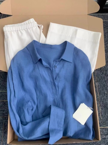 Klein kék lenvászon pamut lenvászon naptej ing dzseki női nyári vékony bő lusta fazonú külső kardigán felső