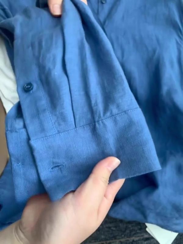 Klein kék lenvászon pamut lenvászon naptej ing dzseki női nyári vékony bő lusta fazonú külső kardigán felső