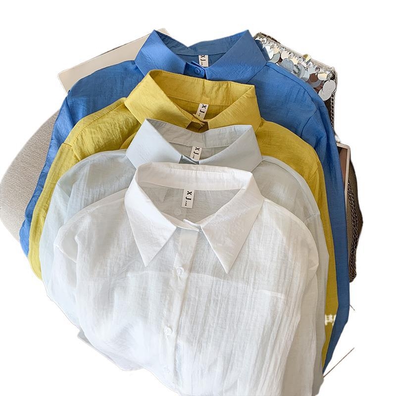 Női hasított napvédő ing, kék csipke masnival, nyári vékony külső, hosszú ujjú kardigán, tencel felső