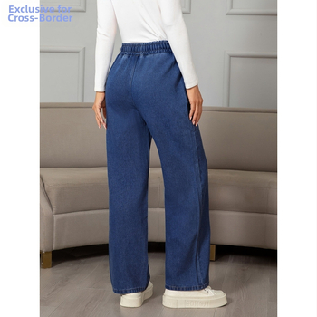 Női, nem rugalmas, egyenes szárú, klasszikus farmernadrág, mint például a klasszikus farmernadrág