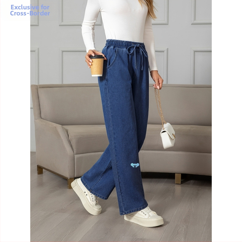 Női, nem rugalmas, egyenes szárú, klasszikus farmernadrág, mint például a klasszikus farmernadrág