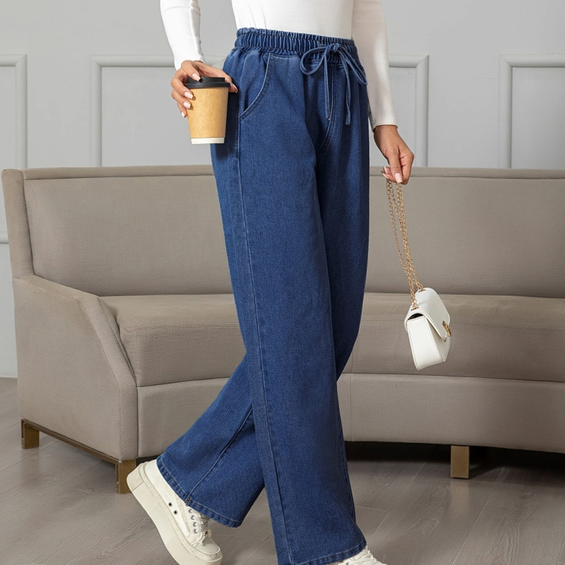 Női, nem rugalmas, egyenes szárú, klasszikus farmernadrág, mint például a klasszikus farmernadrág