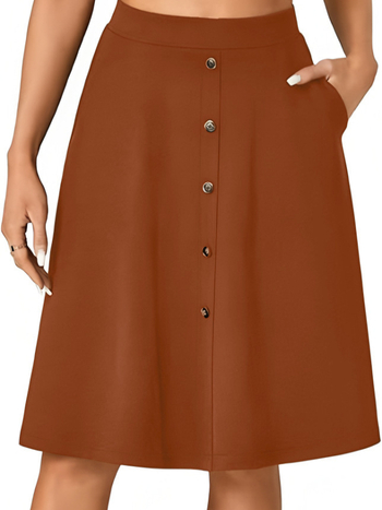 2025 m. „Amazon“ vasaros naujas nepriklausomas Europos ir Amerikos „TikTok“ tarpvalstybinis moteriškas laisvalaikio sijonas su aukštu juosmeniu ir sagomis