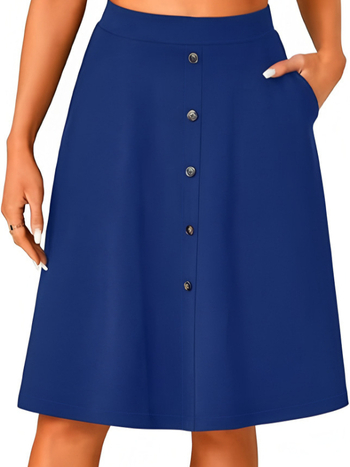 2025 Amazon Summer New Independent Station European and American Tiktok Cross-border Γυναικεία Φούστα με Ψηλή Μέση και Κουμπιά Casual