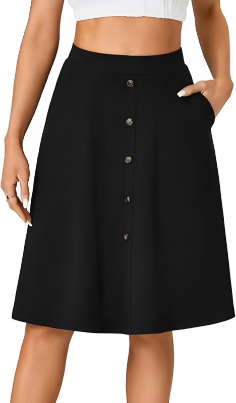 2025 m. „Amazon“ vasaros naujas nepriklausomas Europos ir Amerikos „TikTok“ tarpvalstybinis moteriškas laisvalaikio sijonas su aukštu juosmeniu ir sagomis