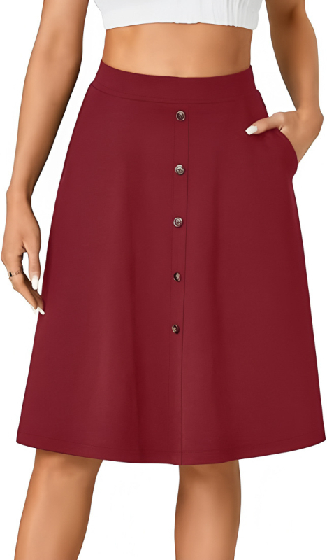 2025 m. „Amazon“ vasaros naujas nepriklausomas Europos ir Amerikos „TikTok“ tarpvalstybinis moteriškas laisvalaikio sijonas su aukštu juosmeniu ir sagomis