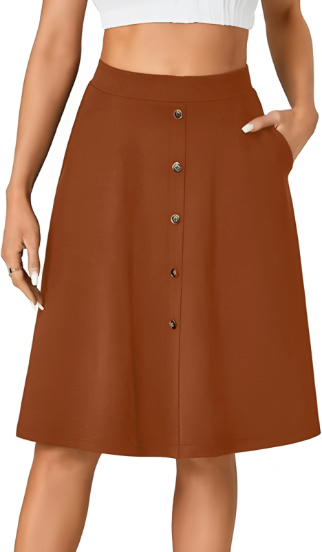 2025 m. „Amazon“ vasaros naujas nepriklausomas Europos ir Amerikos „TikTok“ tarpvalstybinis moteriškas laisvalaikio sijonas su aukštu juosmeniu ir sagomis