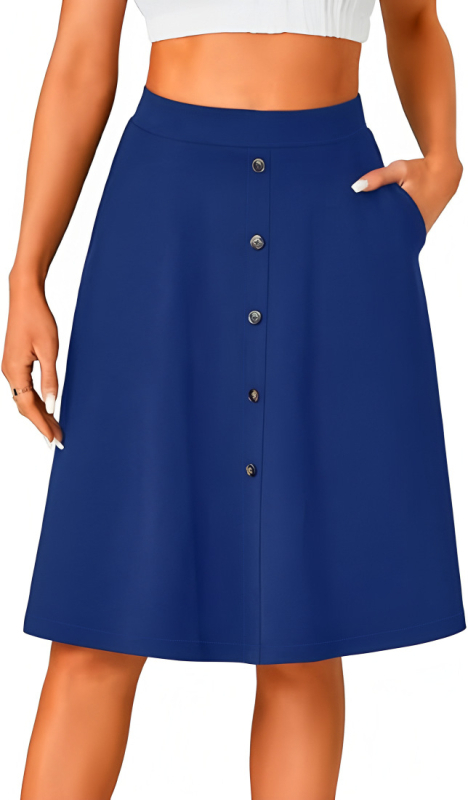 2025 m. „Amazon“ vasaros naujas nepriklausomas Europos ir Amerikos „TikTok“ tarpvalstybinis moteriškas laisvalaikio sijonas su aukštu juosmeniu ir sagomis