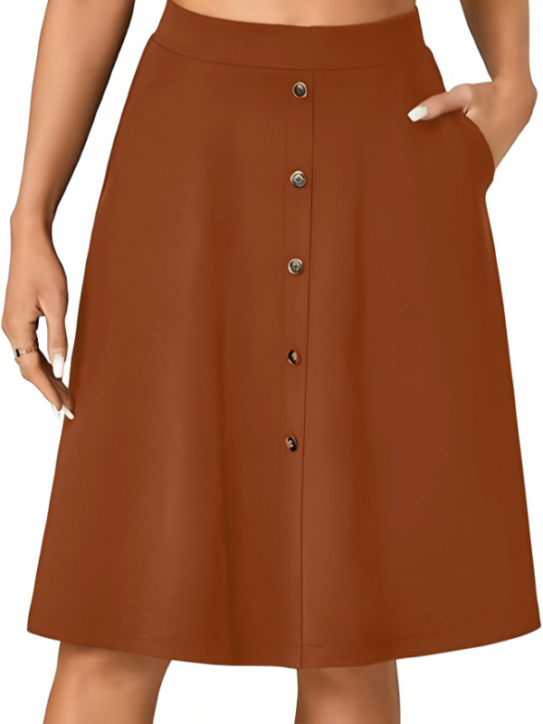 2025 m. „Amazon“ vasaros naujas nepriklausomas Europos ir Amerikos „TikTok“ tarpvalstybinis moteriškas laisvalaikio sijonas su aukštu juosmeniu ir sagomis