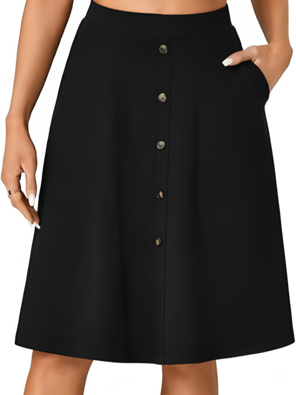 2025 m. „Amazon“ vasaros naujas nepriklausomas Europos ir Amerikos „TikTok“ tarpvalstybinis moteriškas laisvalaikio sijonas su aukštu juosmeniu ir sagomis