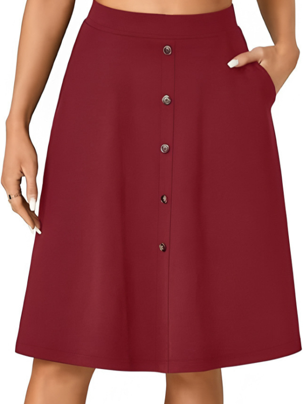 2025 m. „Amazon“ vasaros naujas nepriklausomas Europos ir Amerikos „TikTok“ tarpvalstybinis moteriškas laisvalaikio sijonas su aukštu juosmeniu ir sagomis