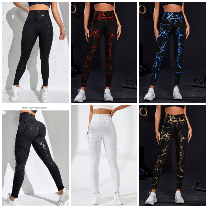 Õmblusteta trükitud virsikupuu spordipüksid joogapüksid õues jooksmiseks mõeldud fitness-tihedad püksid naiste joogaretuusid