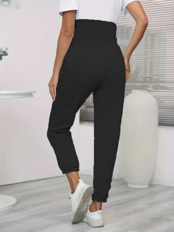 Sandėlyje esančios tarpvalstybinės tiekimos, elastingo juosmens, nėščiosioms skirtos vienspalvės kelnės laisvalaikiui, patogios ir madingos.