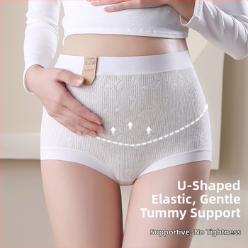 Rasedate naiste aluspüksid Naiste kõrge vöökohaga kõhulihaseid tõstvad puusapüksid Puhas puuvill Värvimata toorpuuvillast spetsiaalsed rasedate aluspüksid Nahasõbralikud Hingavad