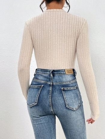 2024 Εξωτερικό Εμπόριο Διασυνοριακή Άνοιξη και Φθινόπωρο Ολόσωμη Φόρμα με Σταυρωτό V-Neck, Μακρυμάνικη Πλεκτή Μπλούζα με Κλωστή και Λείανση