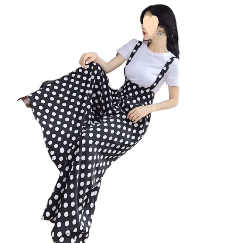 Moodsad lahtised laia säärega püksid, pluss-suuruses naiste 2025. aasta suvised uued sukahoidjaga pikad püksid