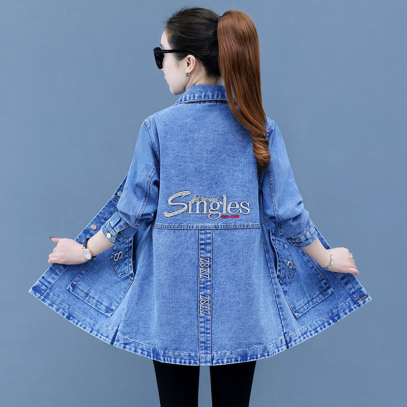 Farmerkabát női 2025 új farmer anya Farmer széldzseki női hosszú tavaszi és őszi kabát