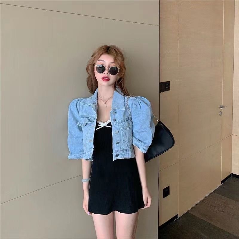 Y9Z laisvalaikio trumpas ankstyvo pavasario ir rudens džinsinis paltas moterims 2024 m. naujo dizaino nišinis madingas laisvas švarkas