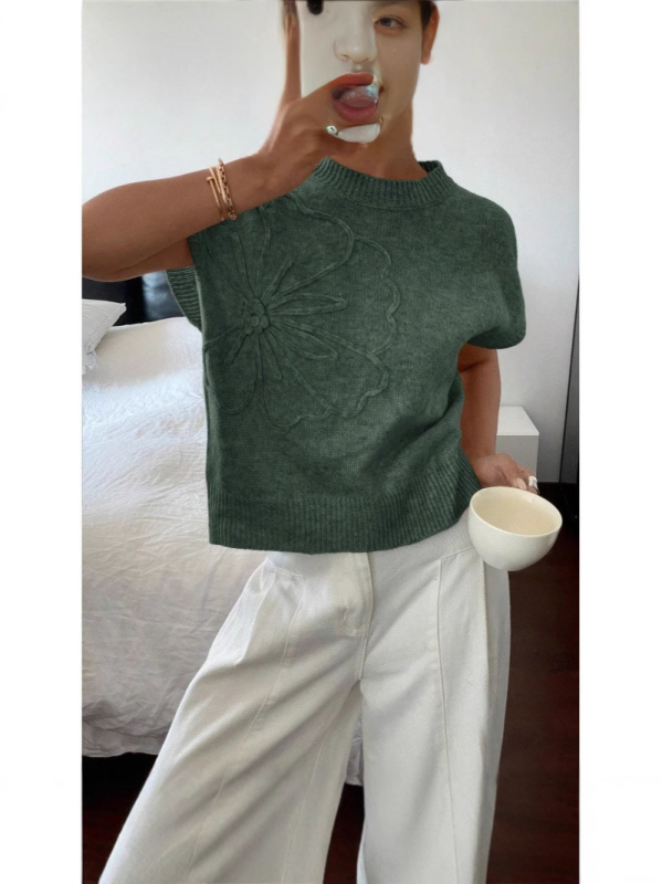 2025-ben raktáron Európában és az Egyesült Államokban, határokon átnyúló női ruházat Amazon nyári új, egyszínű, dombornyomott kötött pulóver, hétköznapi ingázó kabát