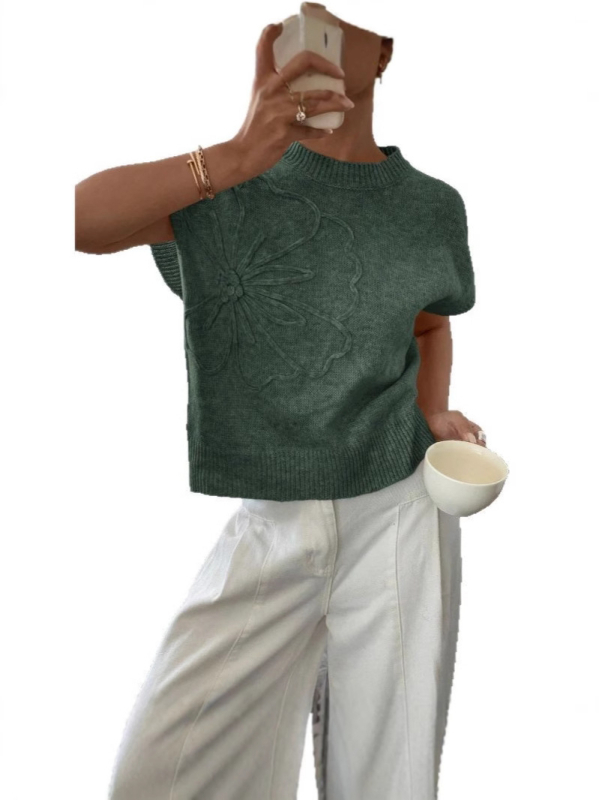 2025-ben raktáron Európában és az Egyesült Államokban, határokon átnyúló női ruházat Amazon nyári új, egyszínű, dombornyomott kötött pulóver, hétköznapi ingázó kabát