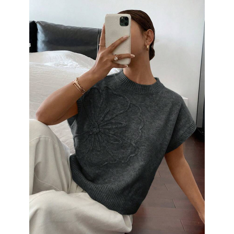 2025-ben raktáron Európában és az Egyesült Államokban, határokon átnyúló női ruházat Amazon nyári új, egyszínű, dombornyomott kötött pulóver, hétköznapi ingázó kabát