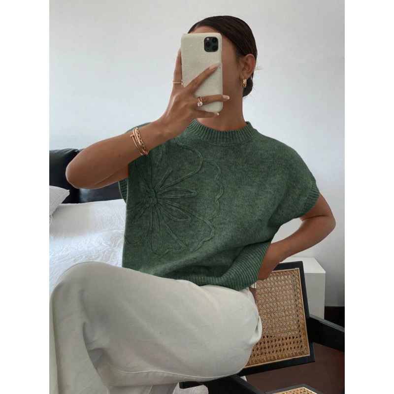 2025-ben raktáron Európában és az Egyesült Államokban, határokon átnyúló női ruházat Amazon nyári új, egyszínű, dombornyomott kötött pulóver, hétköznapi ingázó kabát