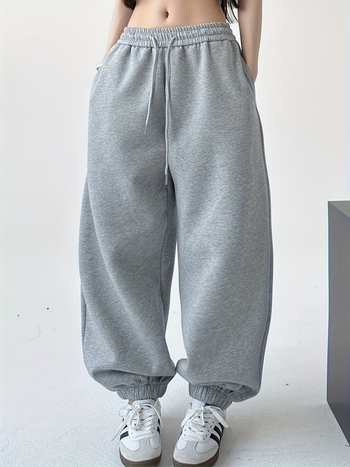 2025 m. tarpvalstybinės mados naujos vientisos spalvos laisvos sportinės laisvalaikio kelnės moteriškos ilgos kelnės