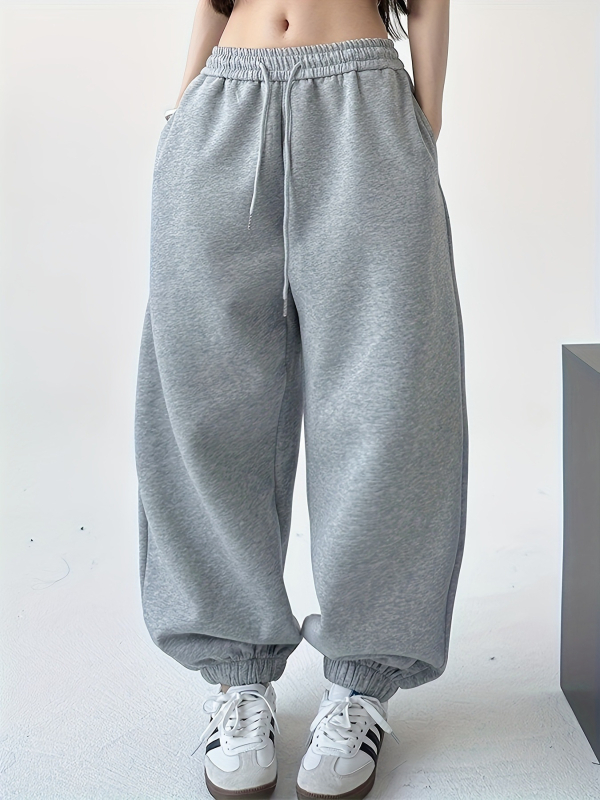 2025 m. tarpvalstybinės mados naujos vientisos spalvos laisvos sportinės laisvalaikio kelnės moteriškos ilgos kelnės