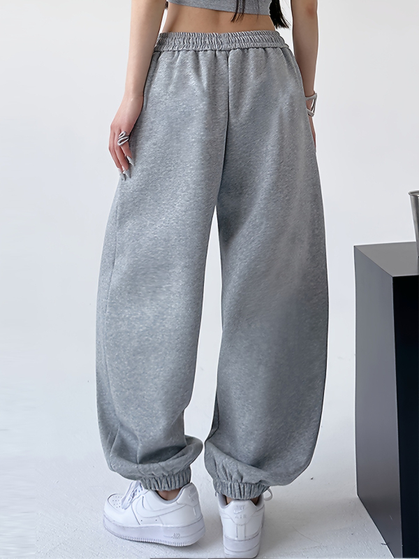 2025 m. tarpvalstybinės mados naujos vientisos spalvos laisvos sportinės laisvalaikio kelnės moteriškos ilgos kelnės