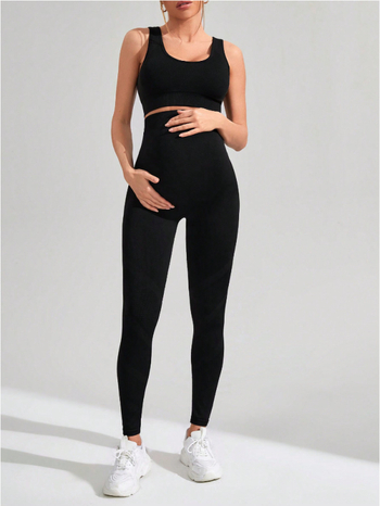 Euroopa ja Ameerika piiriülesed rasedate naiste spordijoogaülikonnad, õmblusteta kootud spordirinnahoidja püksid, spordiriietus