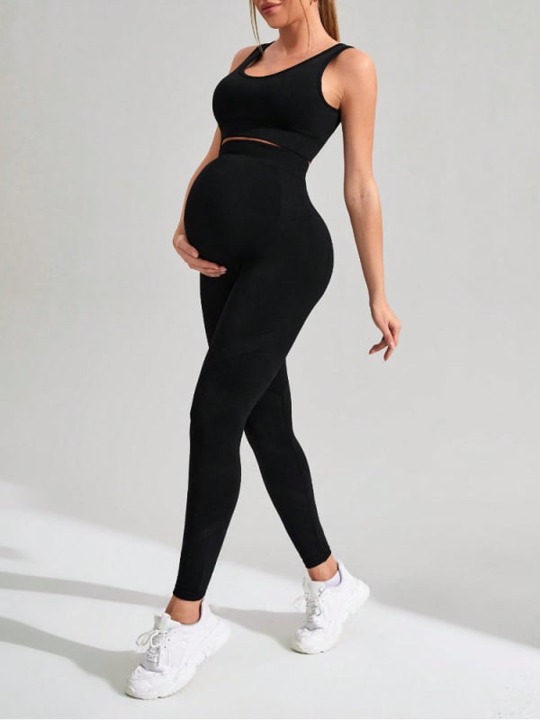 Euroopa ja Ameerika piiriülesed rasedate naiste spordijoogaülikonnad, õmblusteta kootud spordirinnahoidja püksid, spordiriietus