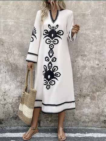 Διασυνοριακός Ανεξάρτητος Ιστότοπος Amazon Ευρωπαϊκό και Αμερικανικό Εξωτερικό Εμπόριο Φόρεμα με Έθνικ Στάμπα Νέο Δημοφιλές Ευρωπαϊκό και Αμερικανικό Μόδα Γυναικεία Ρούχα