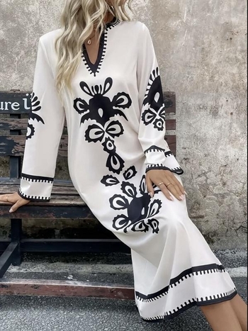 Διασυνοριακός Ανεξάρτητος Ιστότοπος Amazon Ευρωπαϊκό και Αμερικανικό Εξωτερικό Εμπόριο Φόρεμα με Έθνικ Στάμπα Νέο Δημοφιλές Ευρωπαϊκό και Αμερικανικό Μόδα Γυναικεία Ρούχα