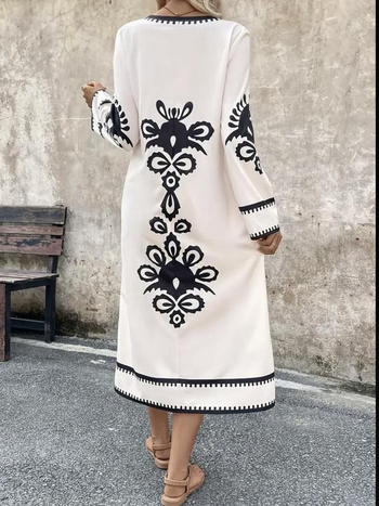 Διασυνοριακός Ανεξάρτητος Ιστότοπος Amazon Ευρωπαϊκό και Αμερικανικό Εξωτερικό Εμπόριο Φόρεμα με Έθνικ Στάμπα Νέο Δημοφιλές Ευρωπαϊκό και Αμερικανικό Μόδα Γυναικεία Ρούχα