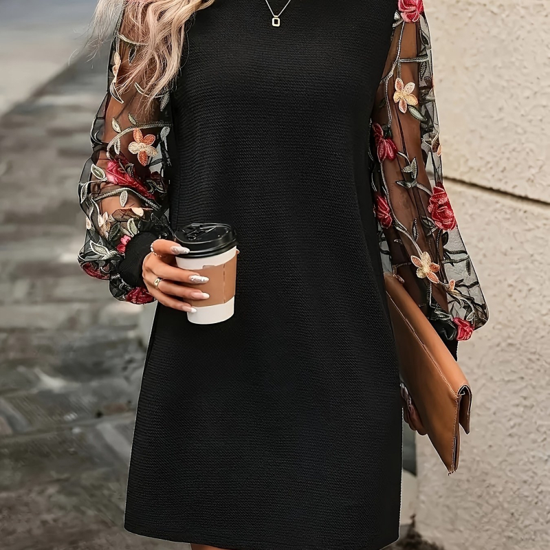 2025-ös, határokon átnyúló, új, európai és amerikai hímzett, virágmintás, elegáns, plus size ruha, határokon átnyúló dropshippinggel