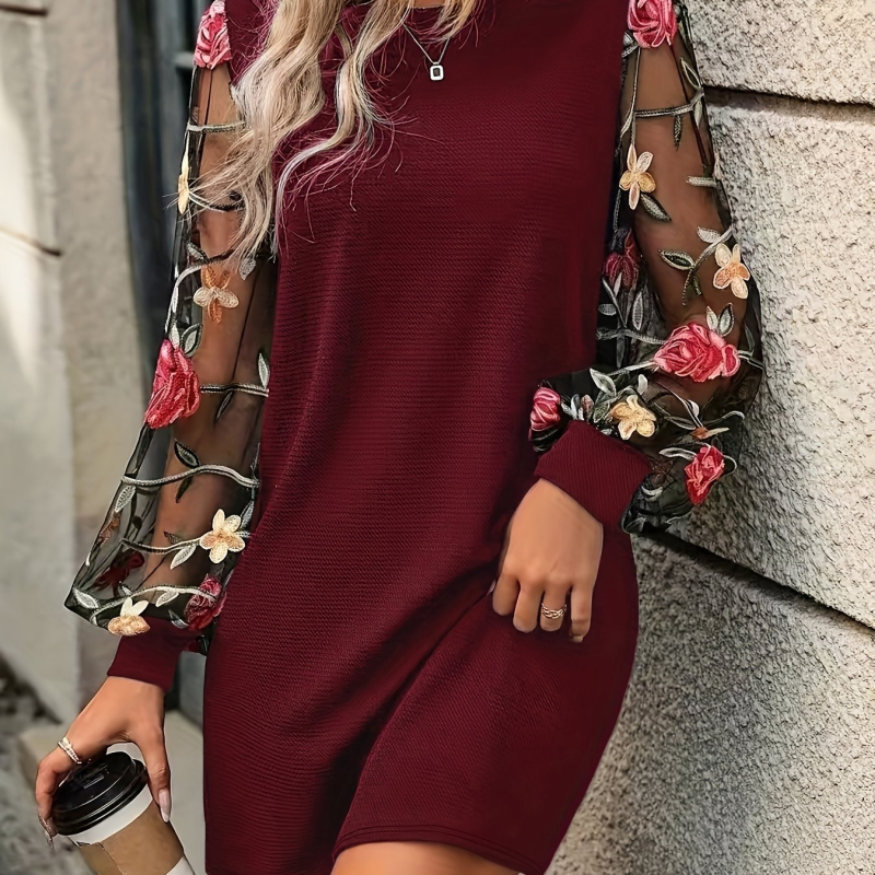 2025-ös, határokon átnyúló, új, európai és amerikai hímzett, virágmintás, elegáns, plus size ruha, határokon átnyúló dropshippinggel