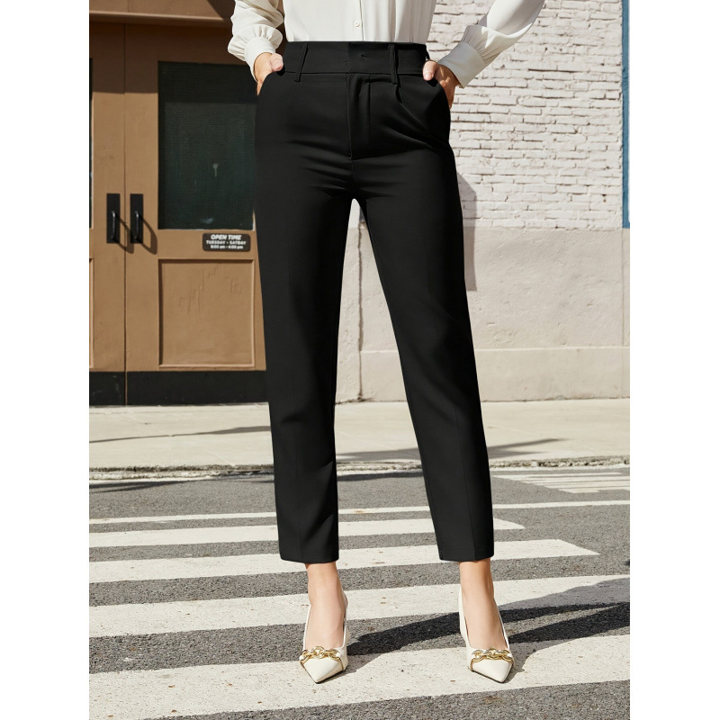 Cross-Border 2025 nyári hosszú, lezser női öltönynadrág, egyenes, rövidített, karcsúsított cigarettanadrág
